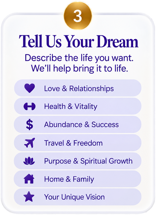 Step 3: Tell us your dream